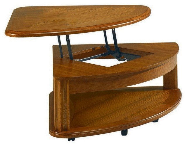 Hammary T90203 00 Fremont Half Pie Shaped Lift Top Cocktail Table Traditional Coffee Tables