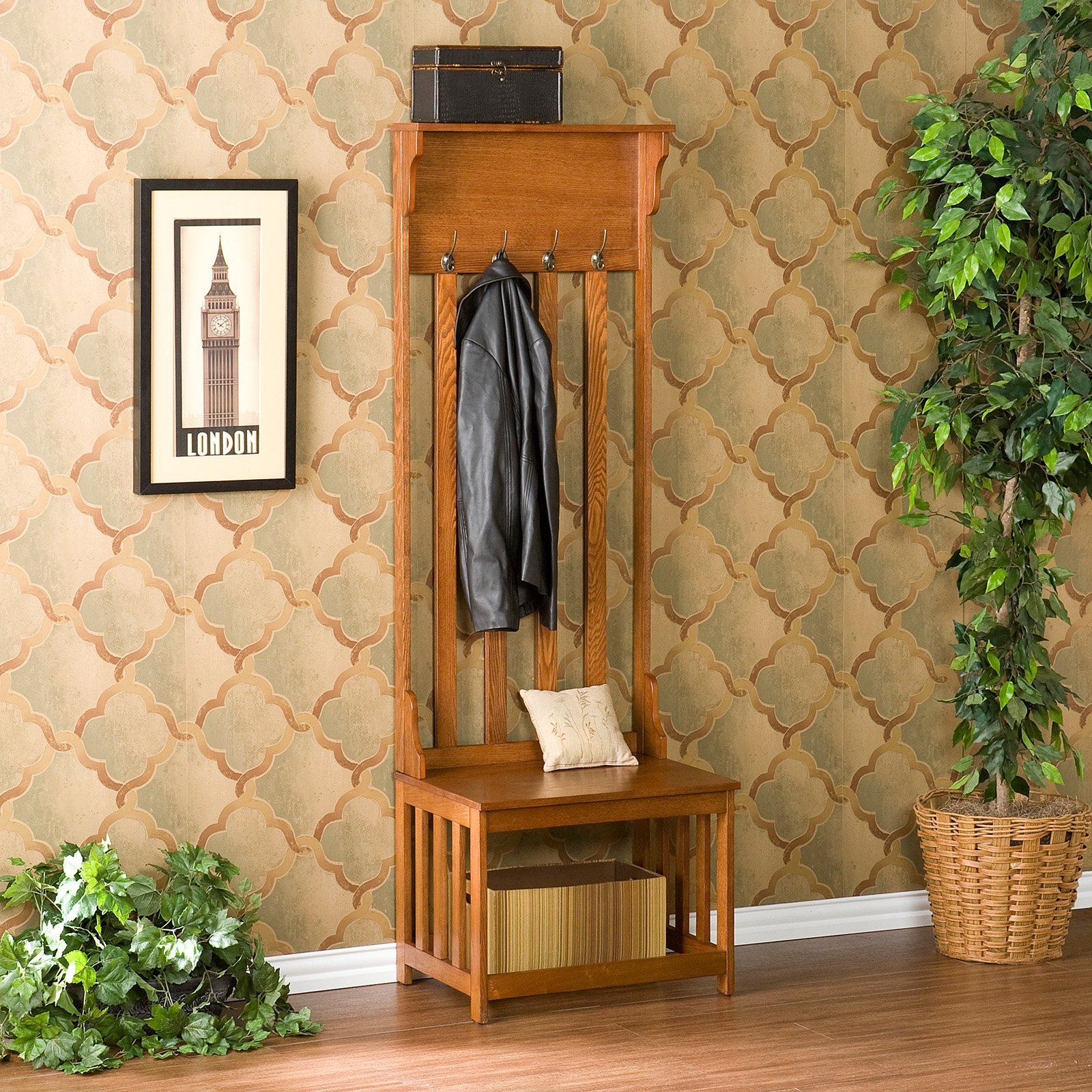 Small entryway hall tree