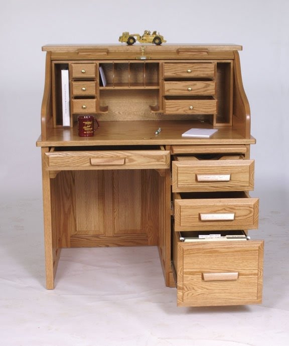 Small roll top computer desk 1