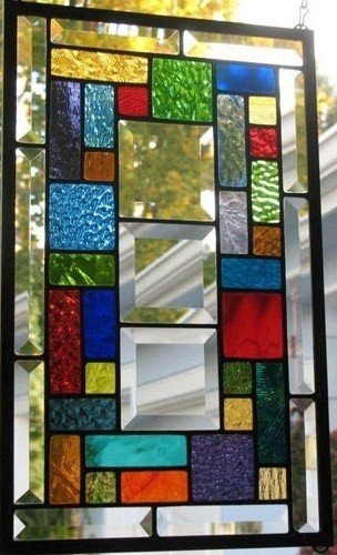 Windows within 2 stained glass window panel