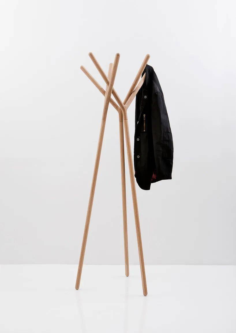 Wooden tree coat stand