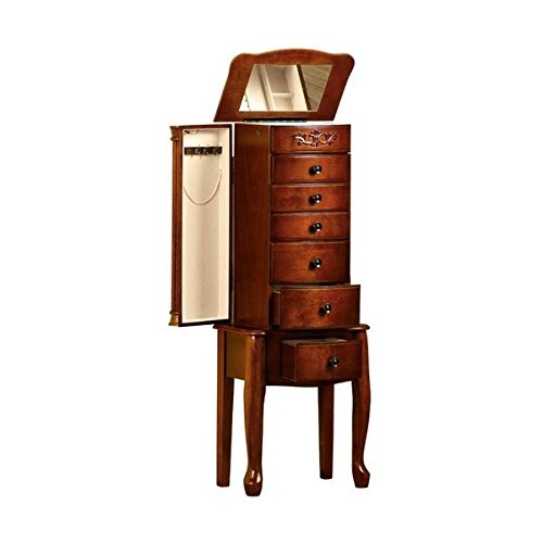 Armoire jewelry stand necklace hooks jewelry box mirror 41 cabinet