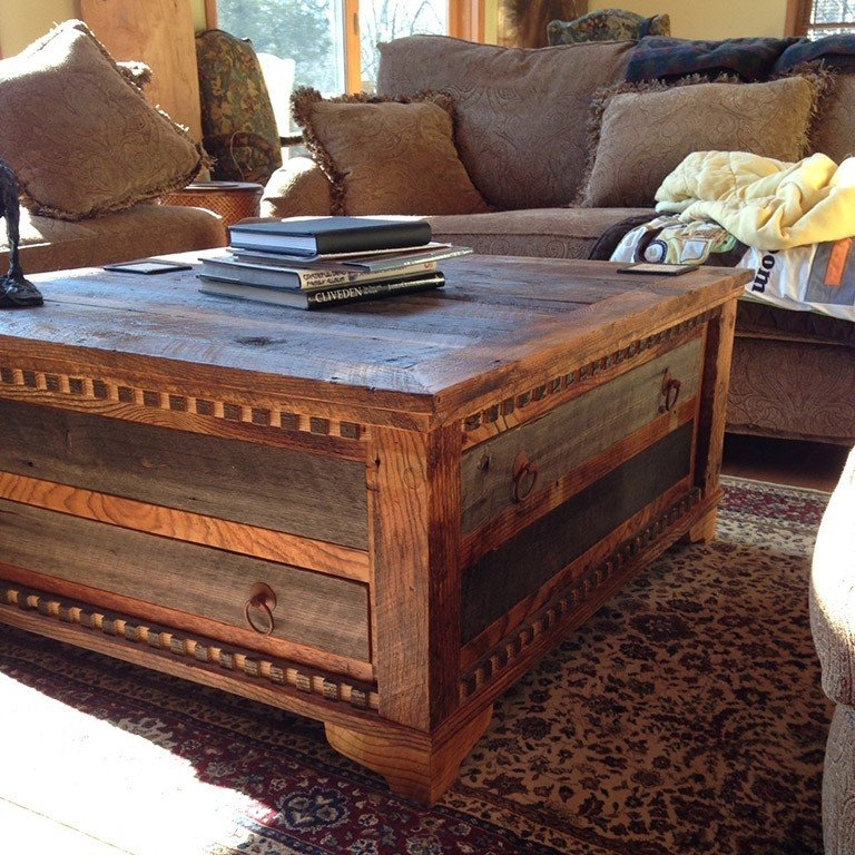 Coffee table square wood 14