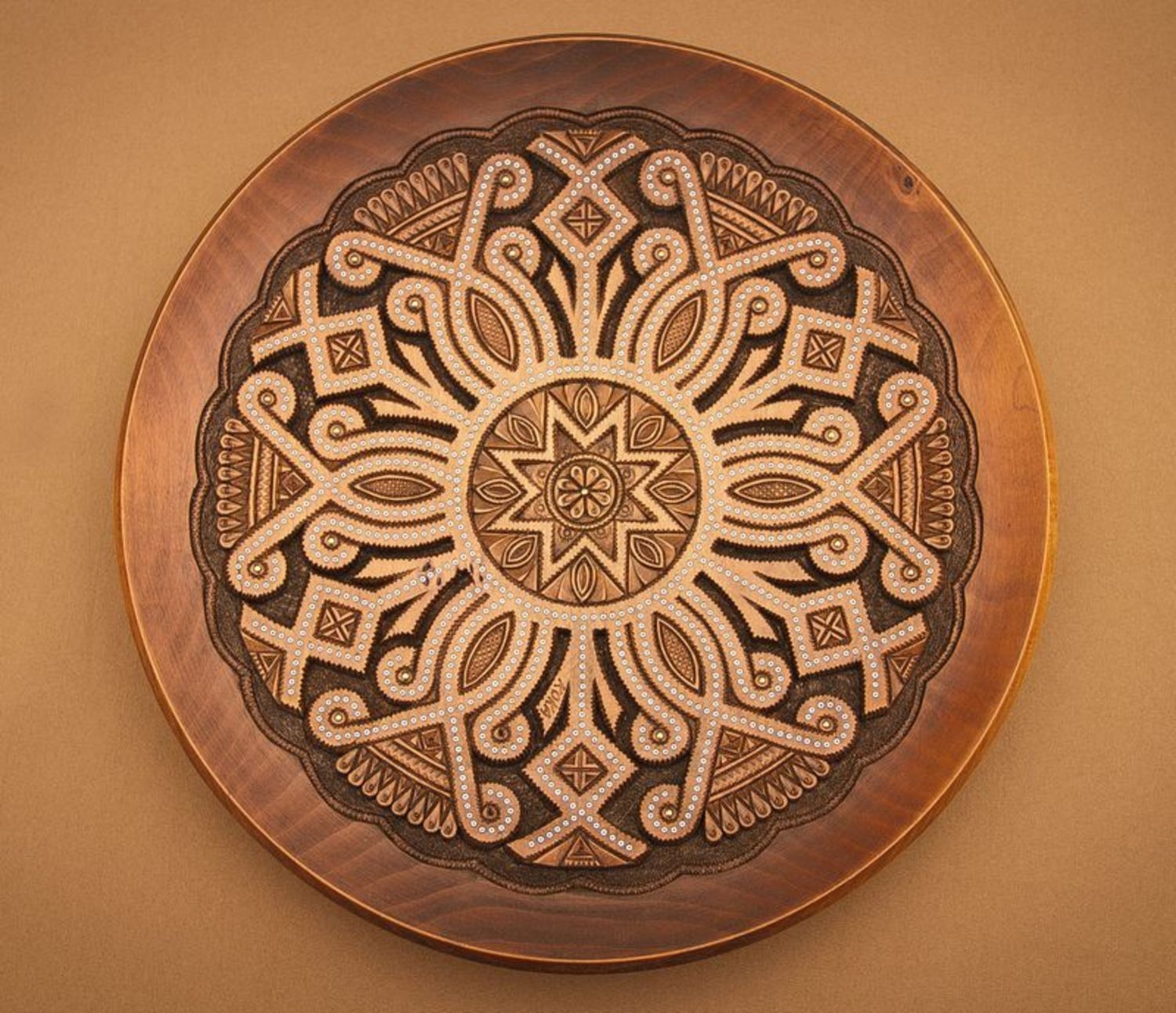 Large red decorative plate