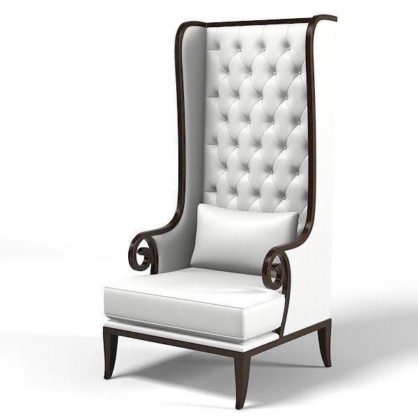 Tall porters wing 3d model high tall porters wing chair
