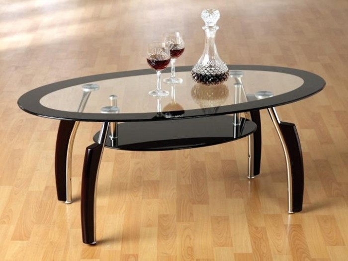 Black metal and glass coffee table 7