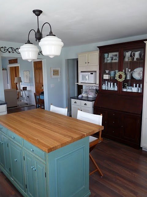 Butchers block island bench