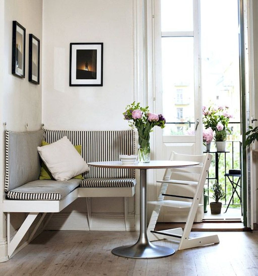 Corner bench seating with storage