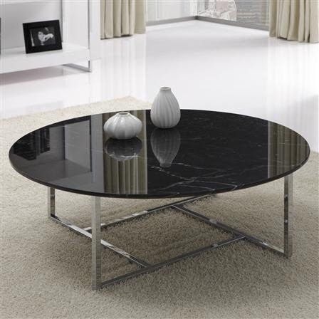 Glass and black metal coffee table 1