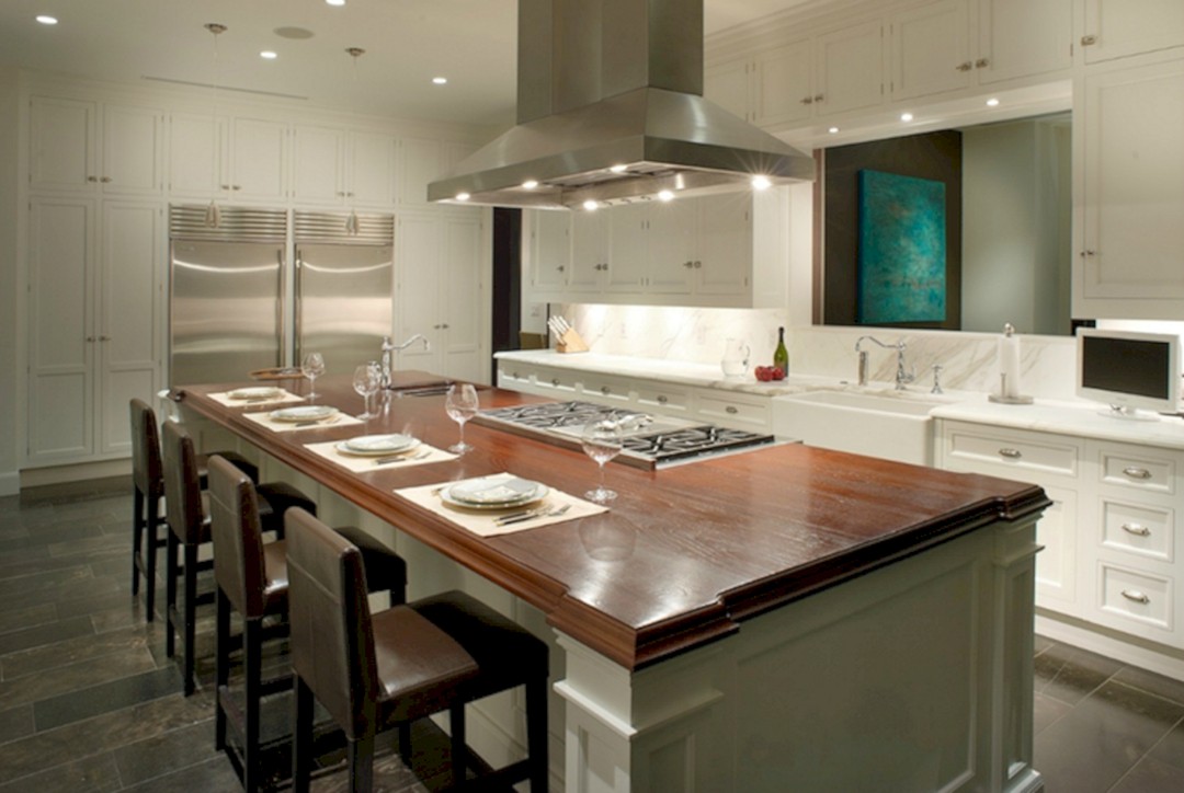 Kitchen island with butcher block 10