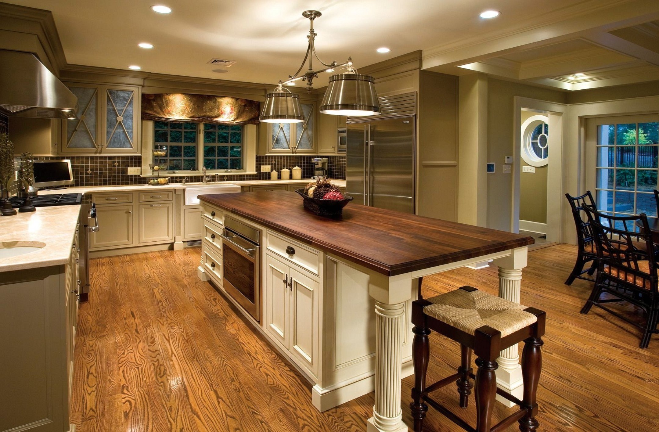 Kitchen island with butcher block 13