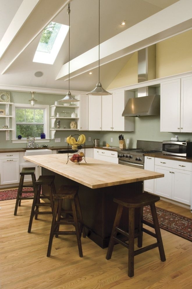 Kitchen island with butcher block