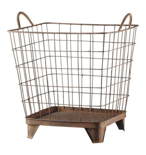 Metal basket on wheels