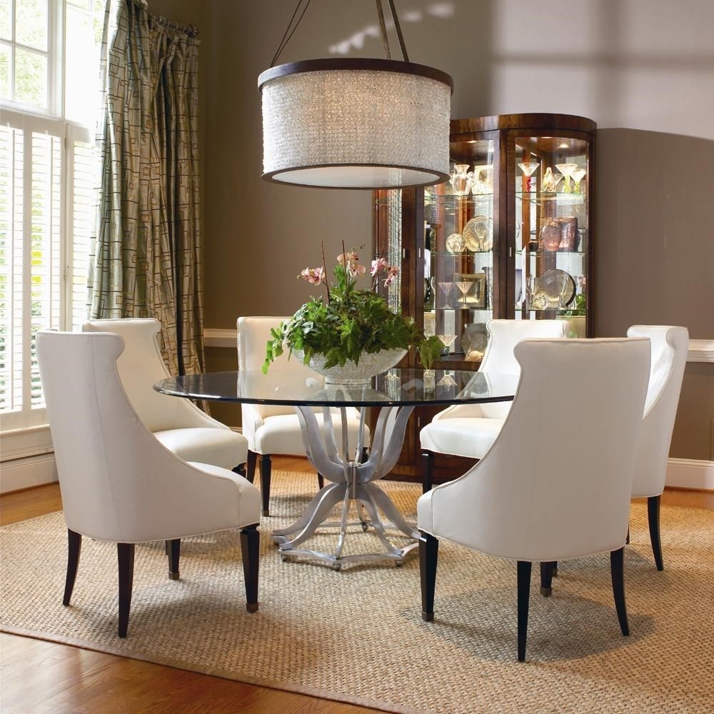 Glass and steel dining table
