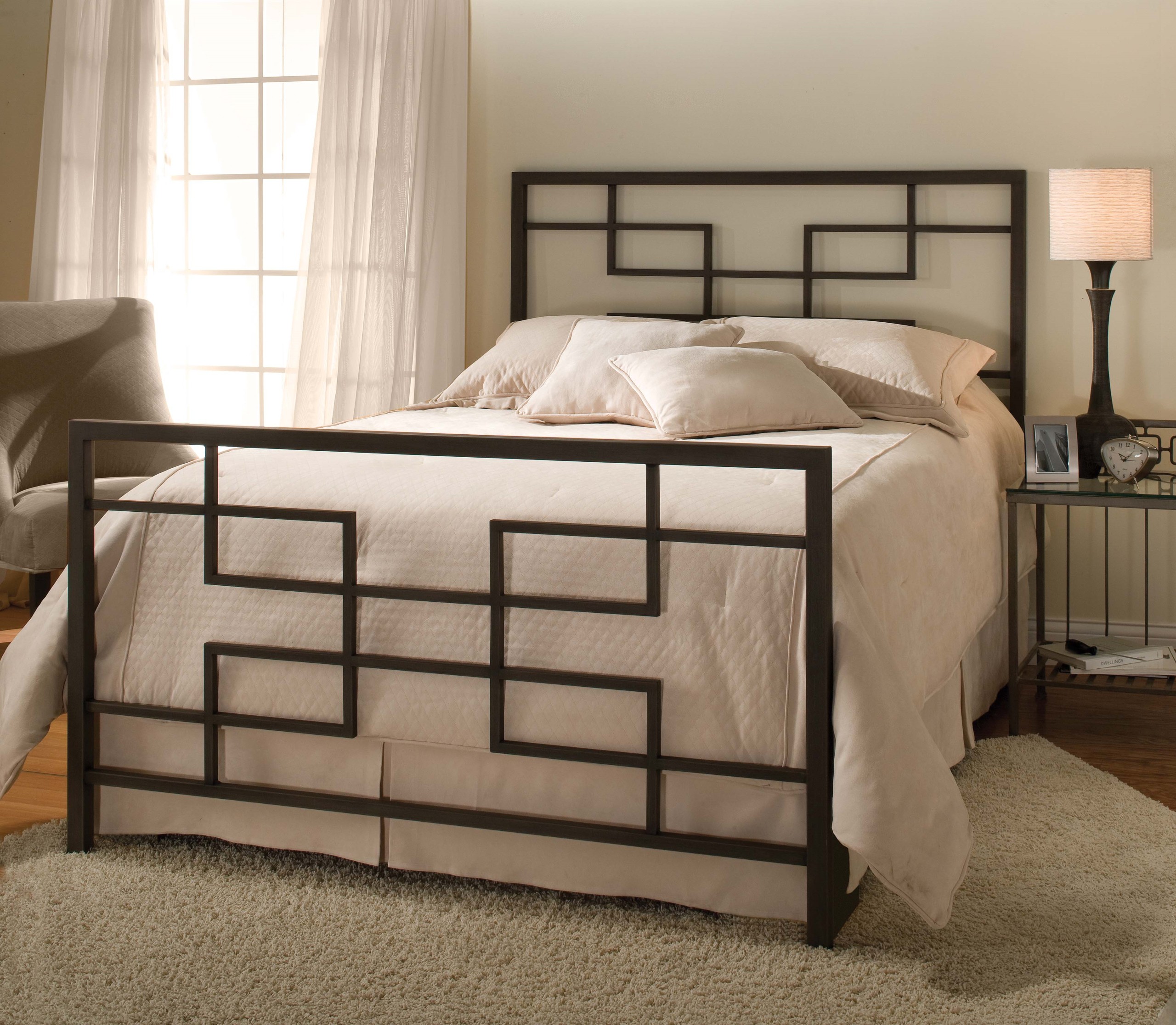 Hillsdale terrace metal panel bed in black finish