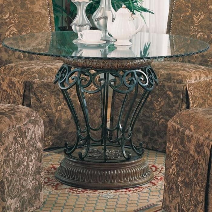 Round dining table metal base