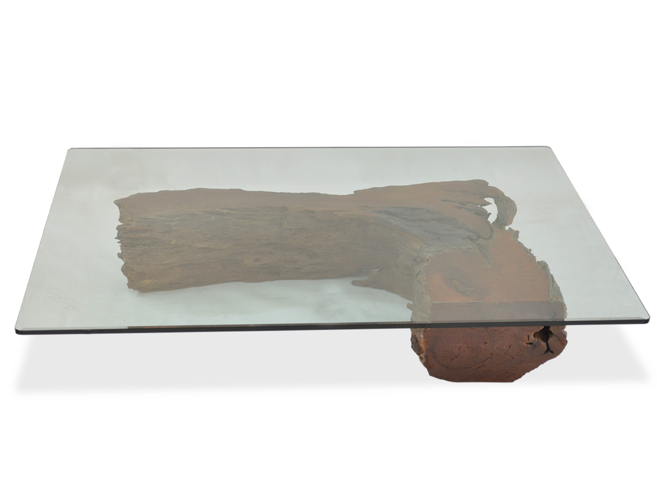 Square wood and glass coffee table 1