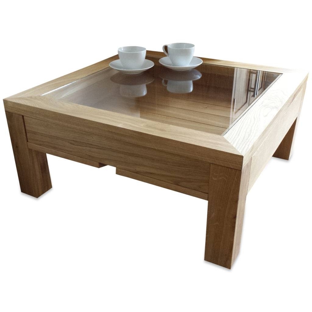 Square wood and glass coffee table 3