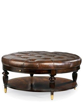 Black round ottoman coffee table