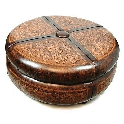 Emilie leather coffee table