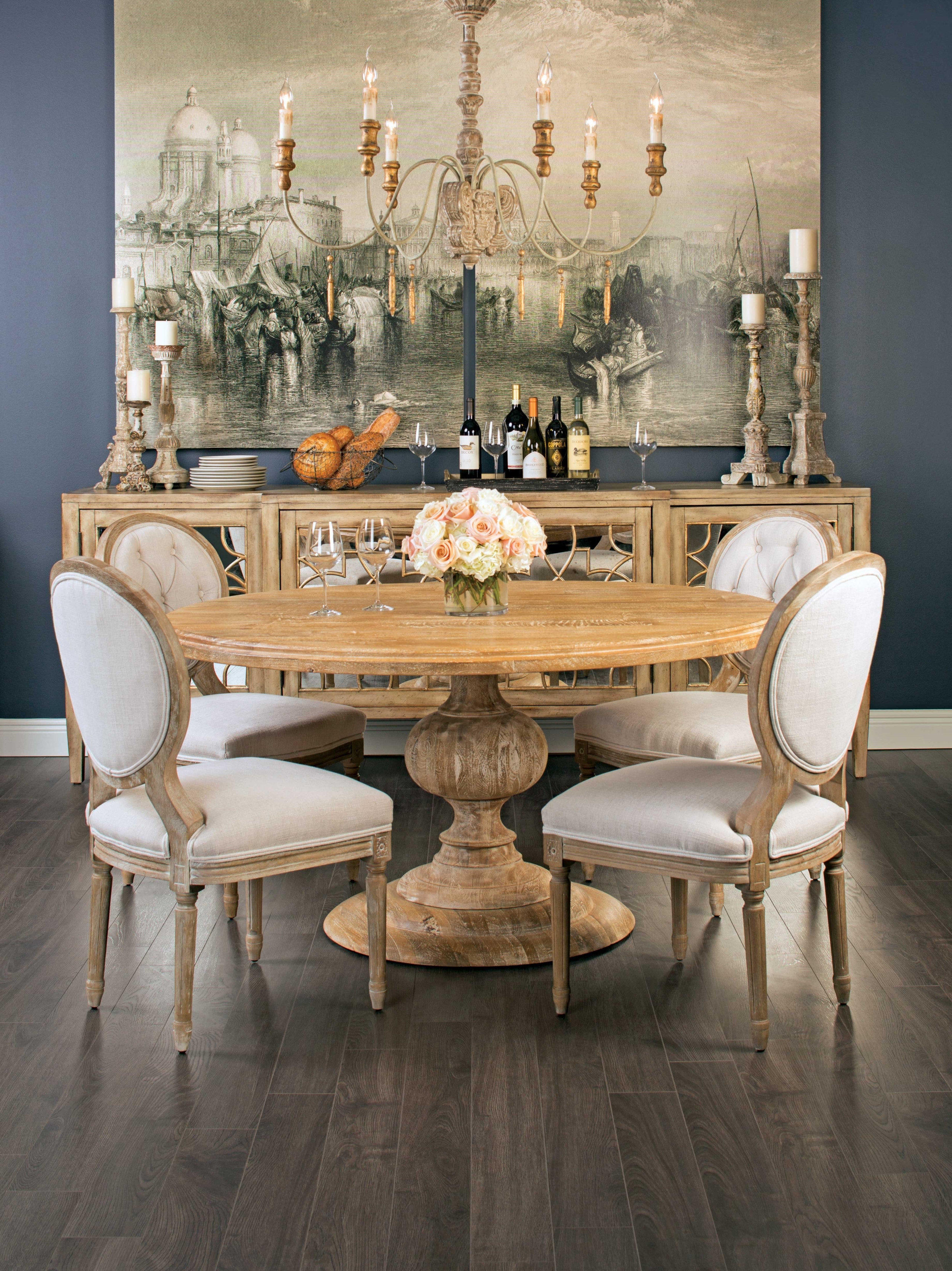 Round wood dining room table sets 24