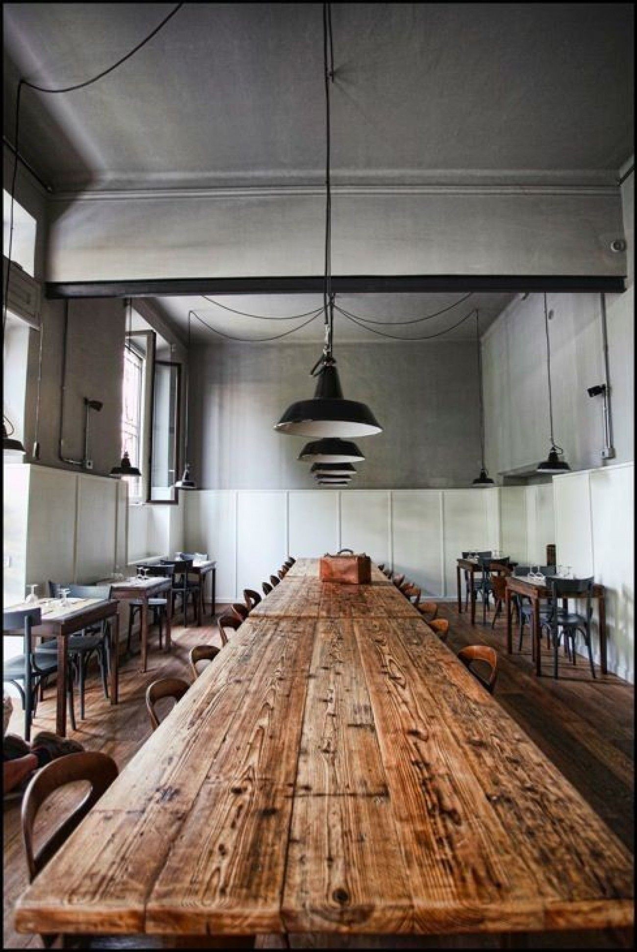 Rustic wood and metal dining table 4