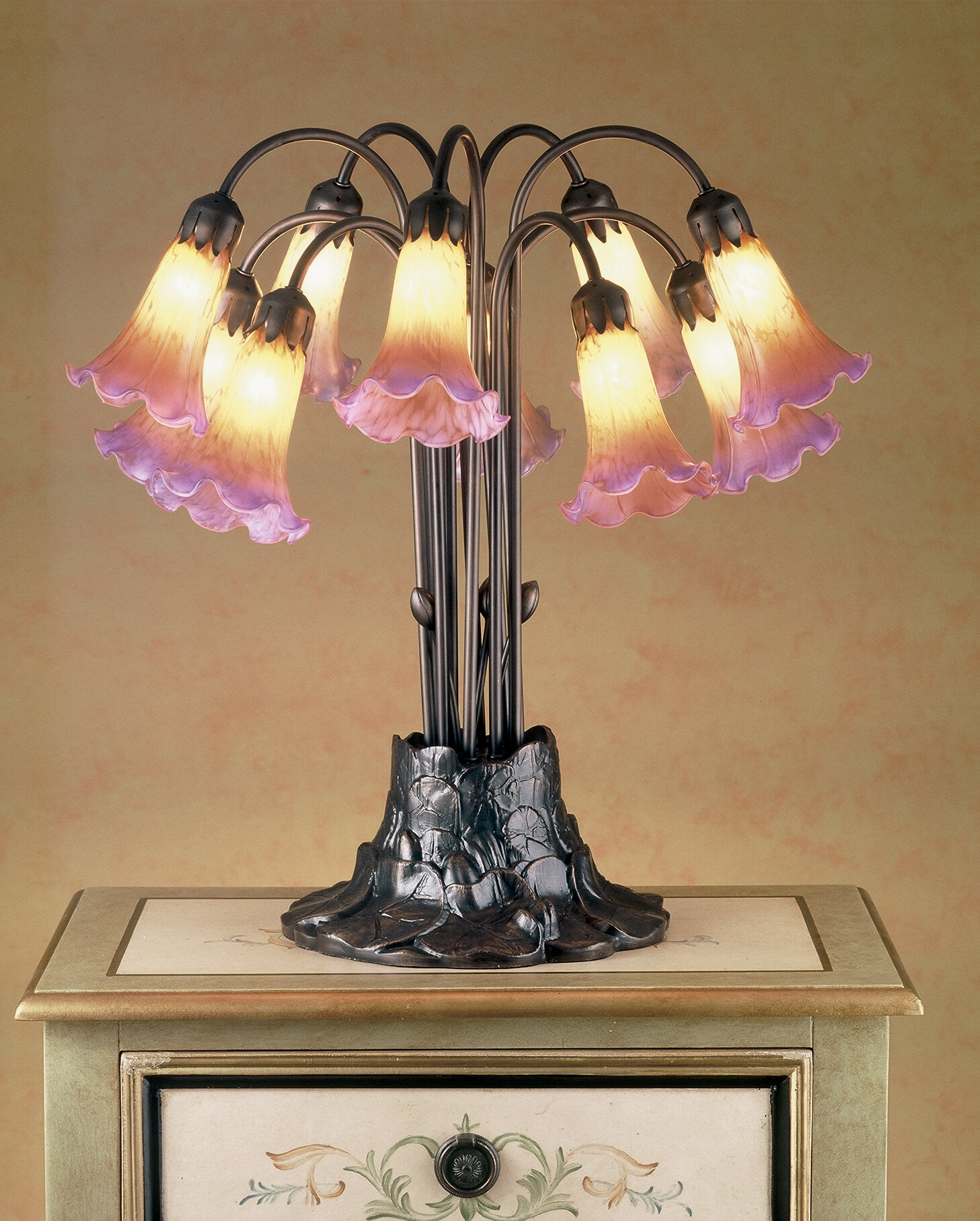 Tiffany Pond Lily 22" H Table Lamp with Bell Shade