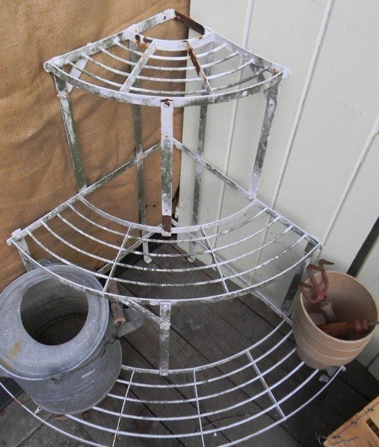 Vintage garden metal three tier plant