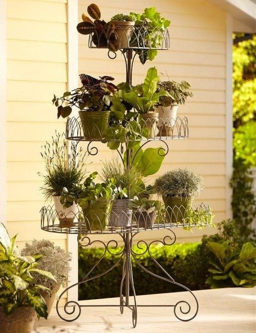 Vintage iron plant stand