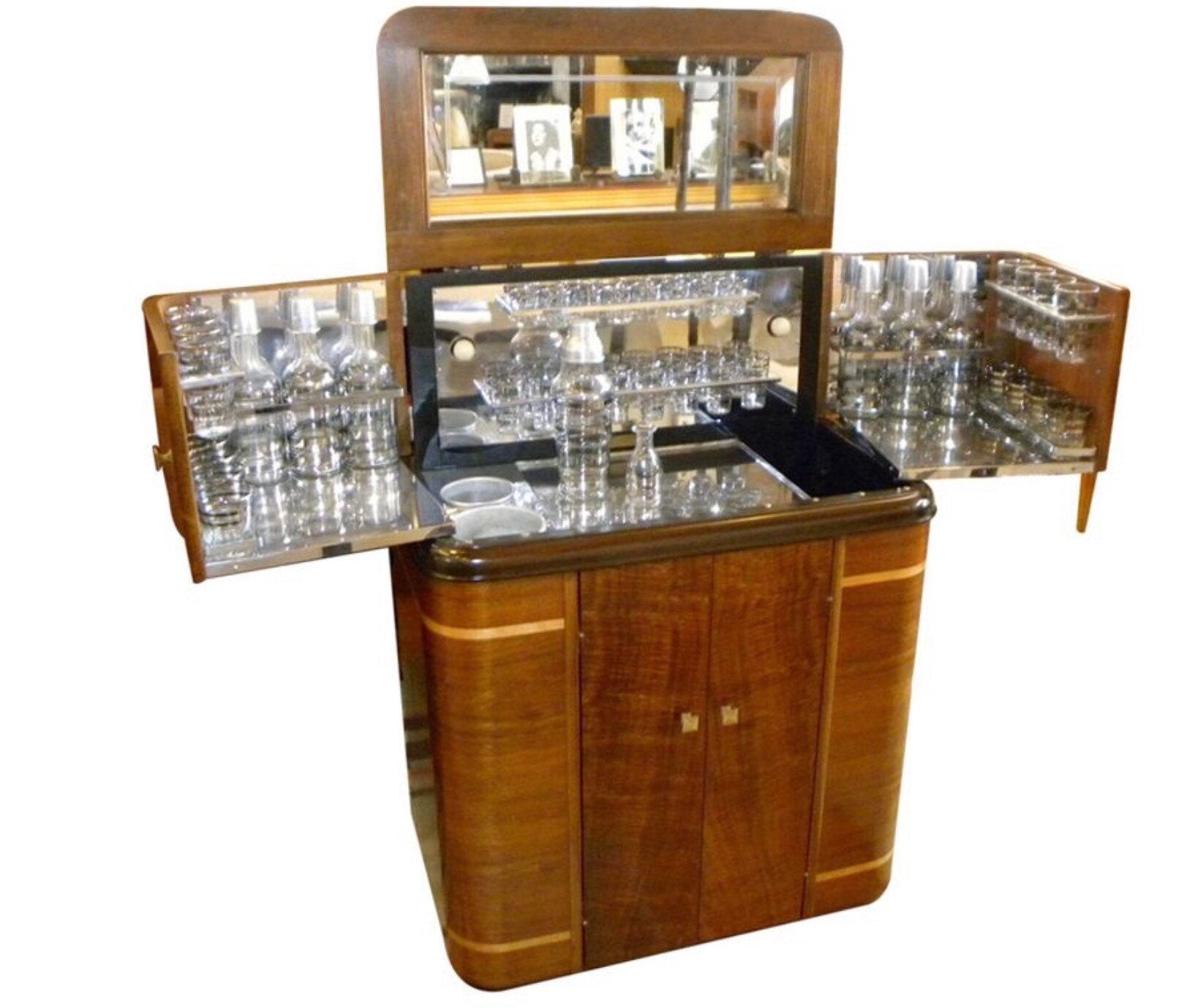 1930s american art deco radio bar o radiobar glasses complete