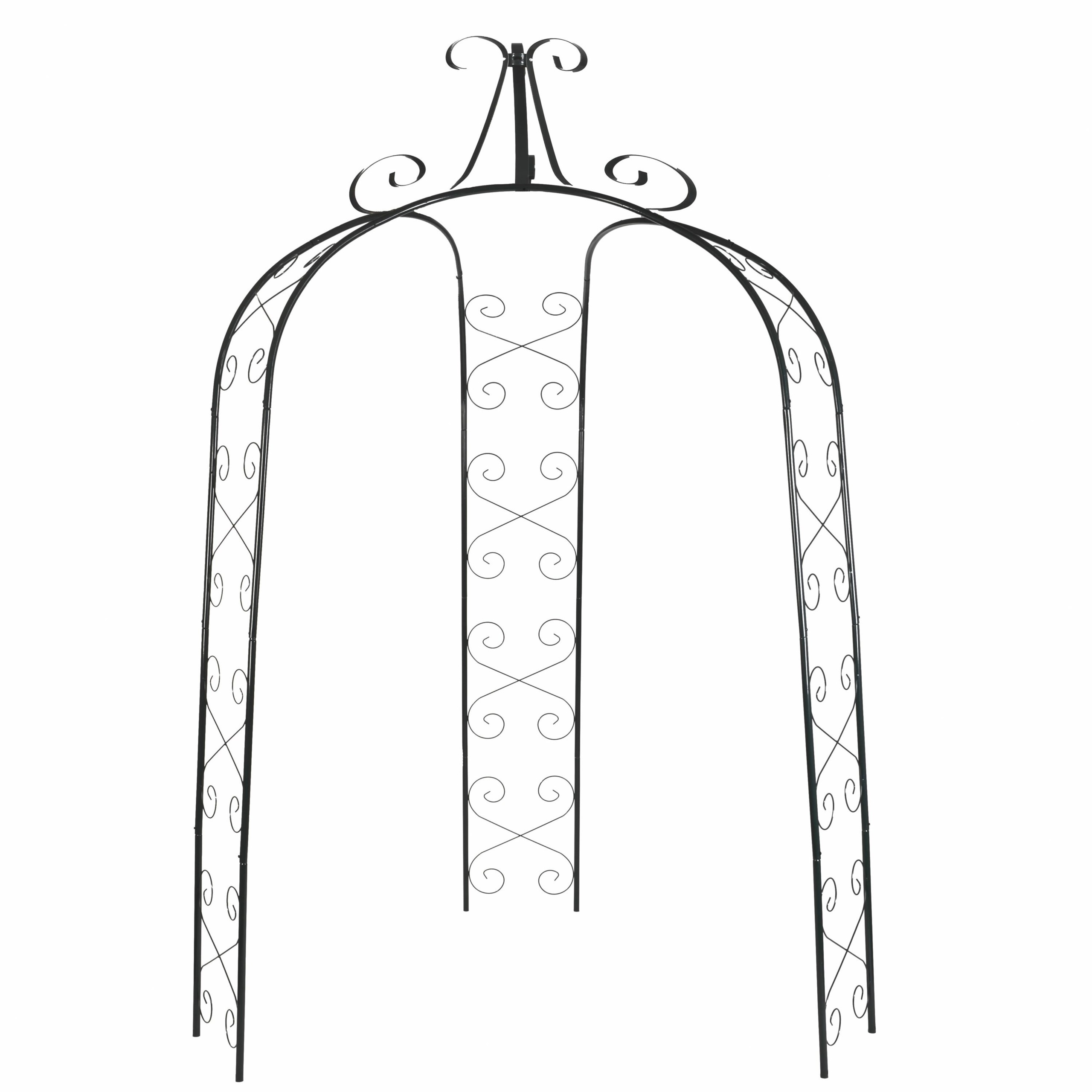 Cobraco 3 Sided 6 Foot Metal Gazebo Arch Garden Arbor Yard Outdoor Trellis Decor