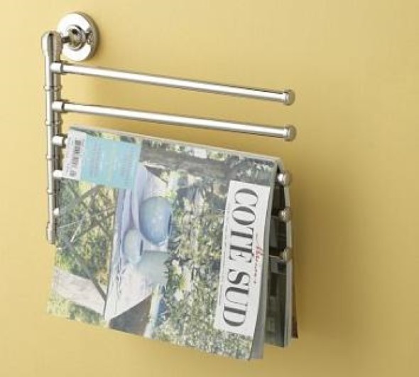 Magazine rack in bathroom
