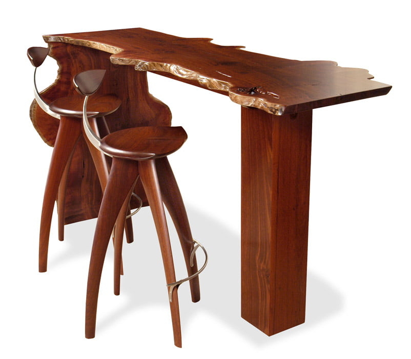 Outdoor wooden bar stools 1