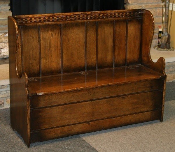 Rustic wooden bench seat