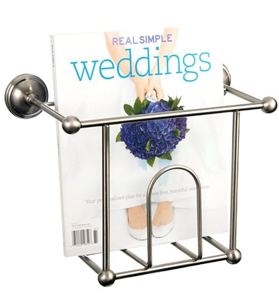Satin Nickel Wall Mount Bathroom Magazine Rack Bathroom Accessory