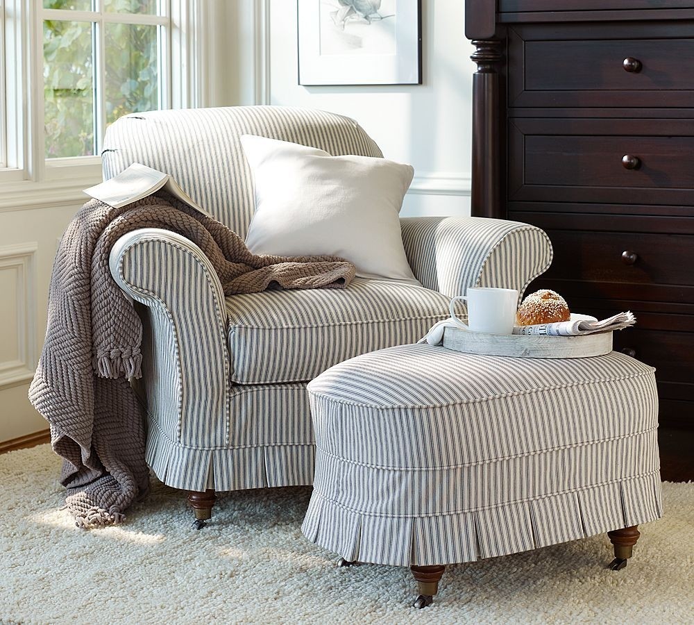 Slipcovered wingback chair 23