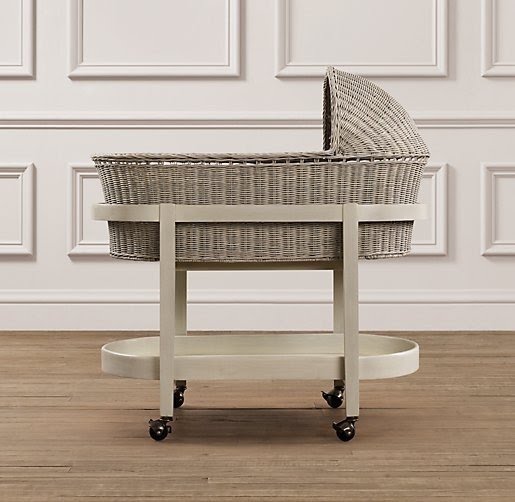 Vintage wicker baby bassinet