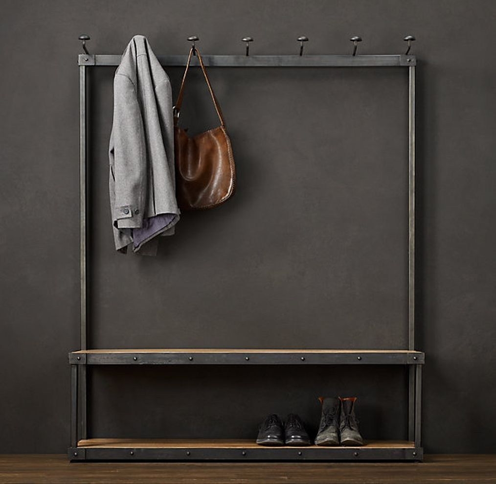 Coat rack bench eclectic hall trees strawser smith