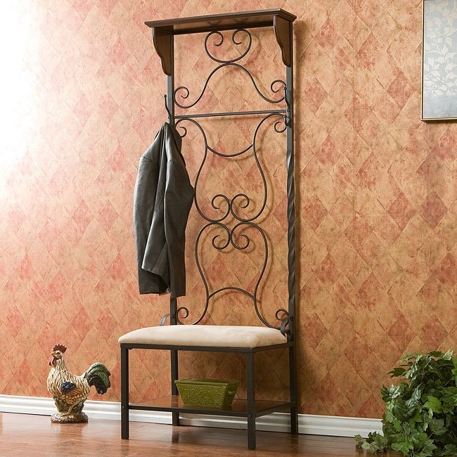 Entry shelf with bench solutions