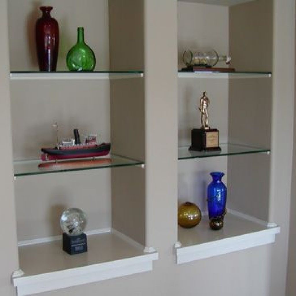 Glass wall shelves for living room 2