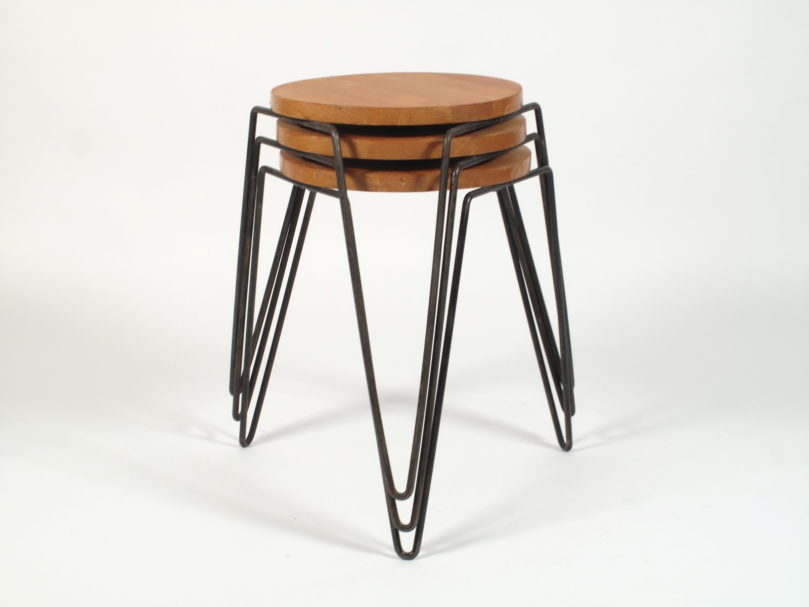 Metal stacking stools