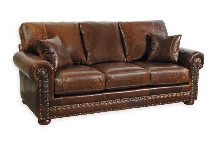 Leather sofa nailhead trim