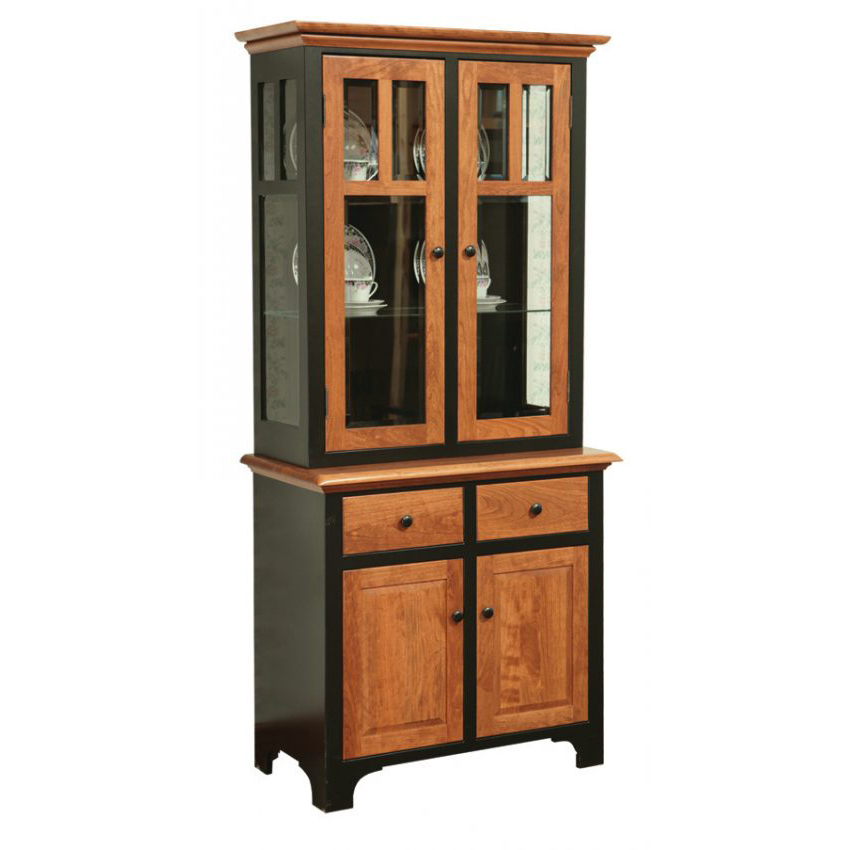 Painted cabinets with stained doors
