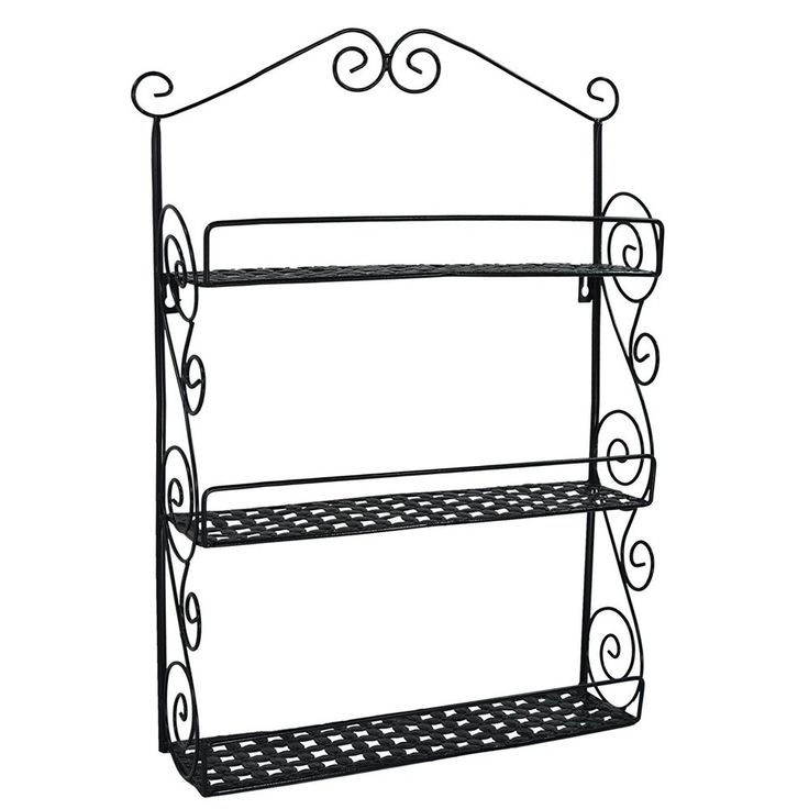 Wall mounted metal shelves
