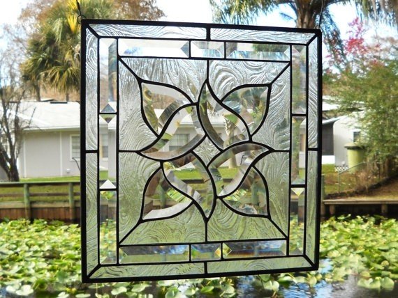 Abstract stained glass panels