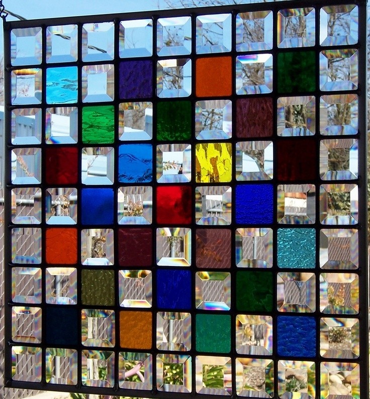 Abstract stained glass windows