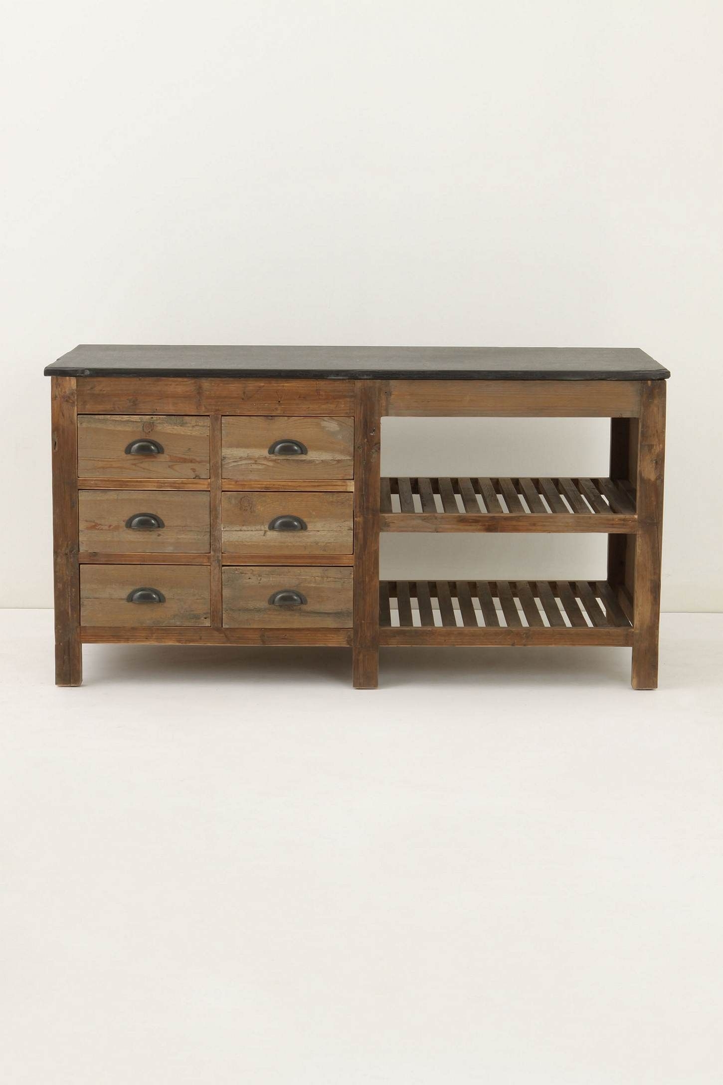 Kitchen island made from reclaimed wood
