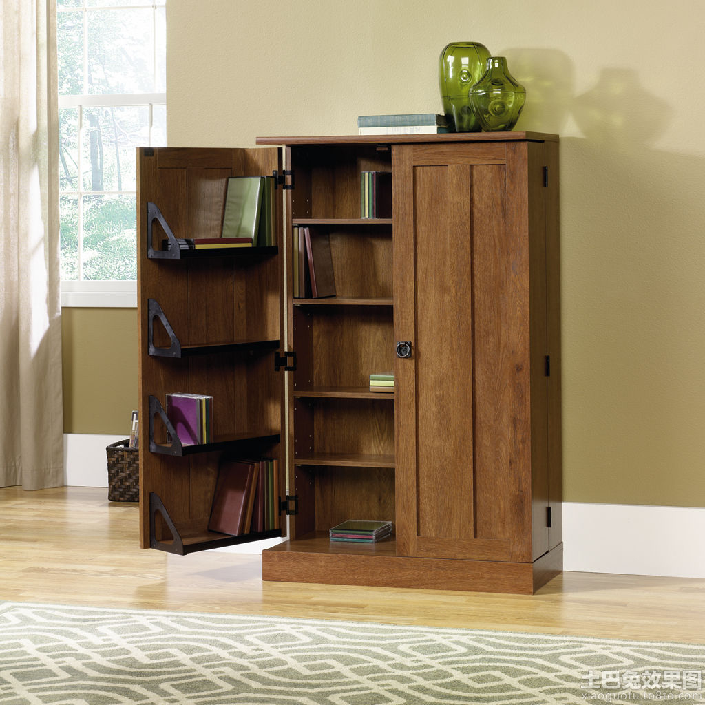 Multimedia storage tower has a nice antique look with an