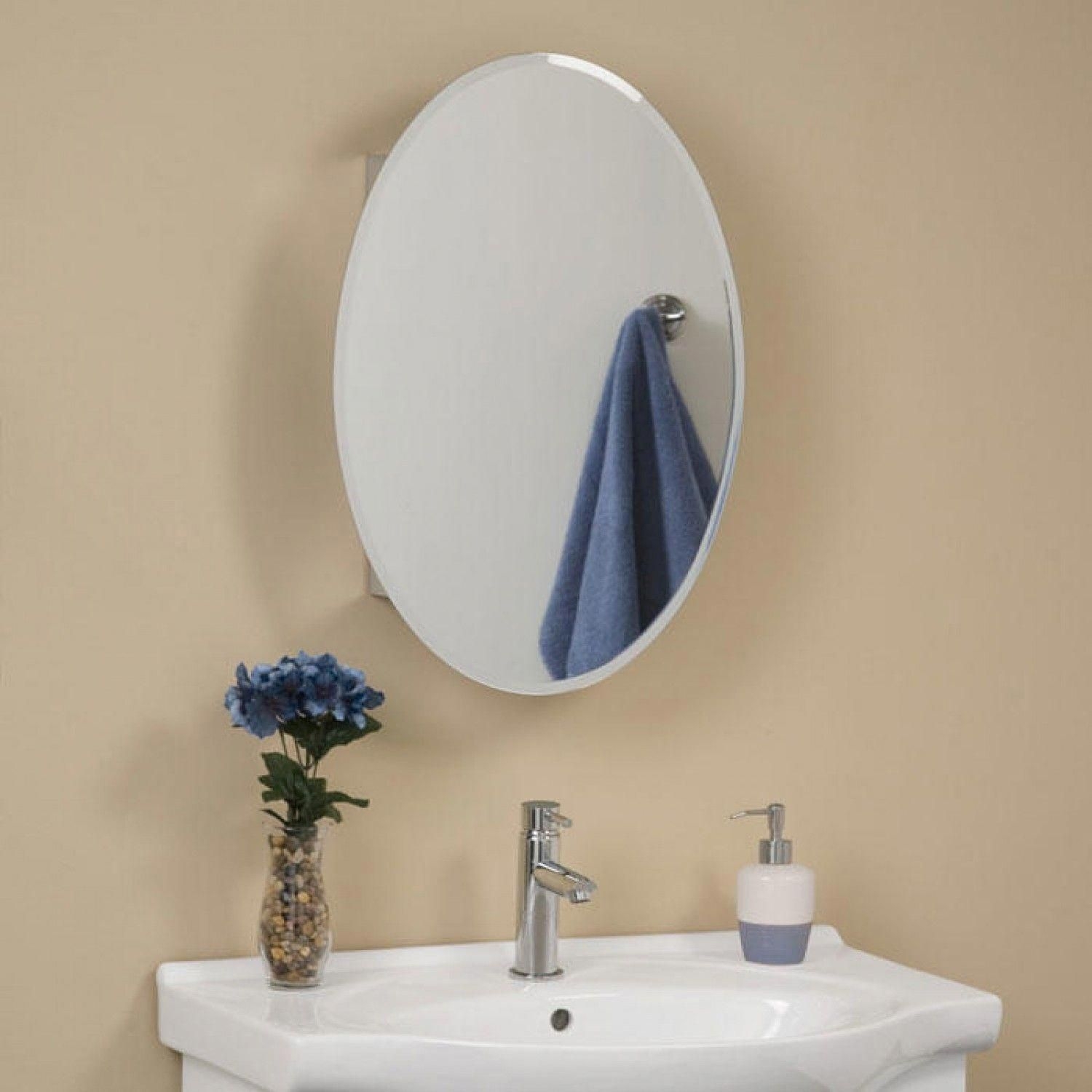Oval mirrored medicine cabinet 3