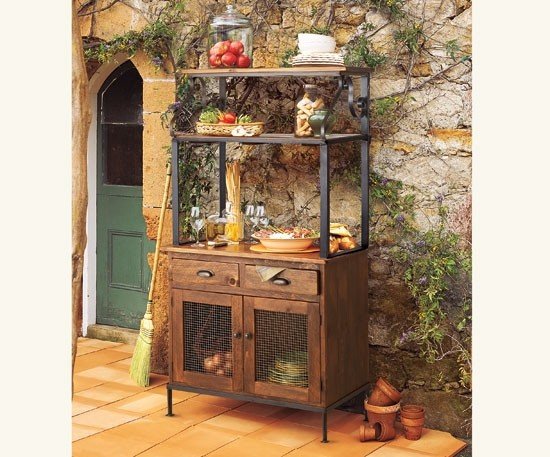 Metal and wood bakers rack 24